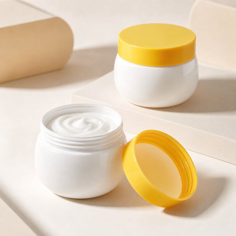 Refillable PP Skincare Cream Containers, Travel Cosmetic Jars with Screw Lids for Lotion & Balm DJ-1126