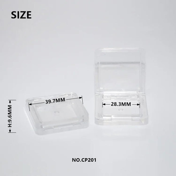 Ultra-Slim Square Cosmetic Compact  Recyclable PS Single Pan Case Crystal AS Single-Pan Case DJ-9914