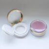 74.8mm Elegant Dome Top Empty Cushion Foundation Case with Gold Rim and Pure White Interior DJ-1104