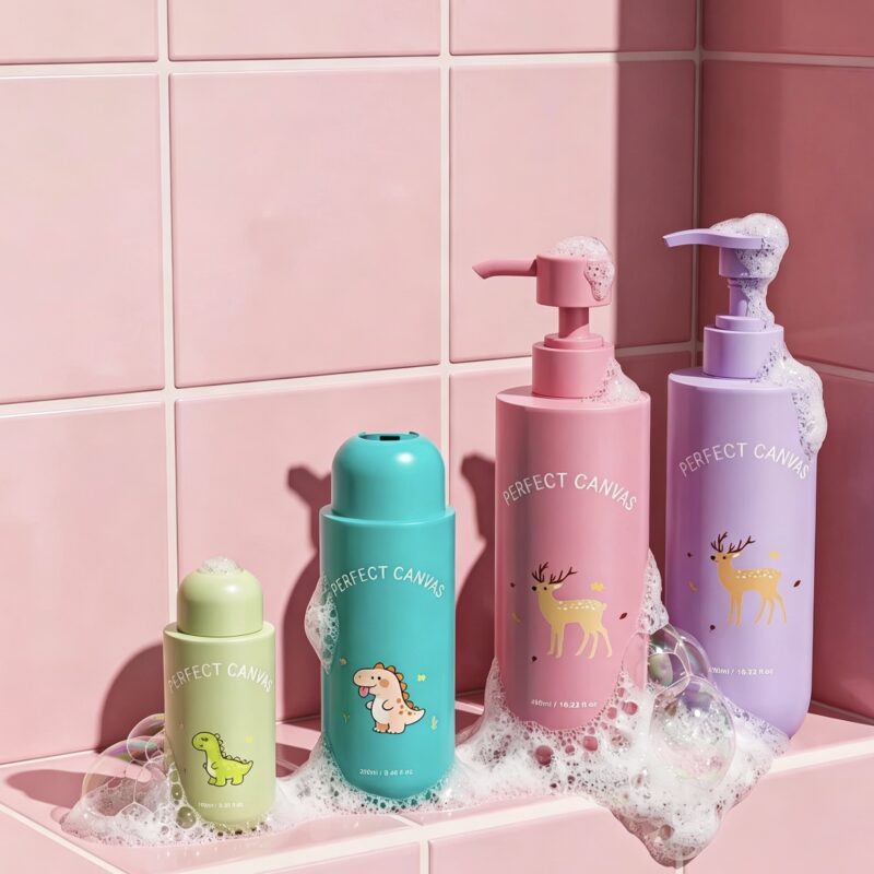 Minimalist Custom Color PET Shampoo Round Bottle DJ-8811
