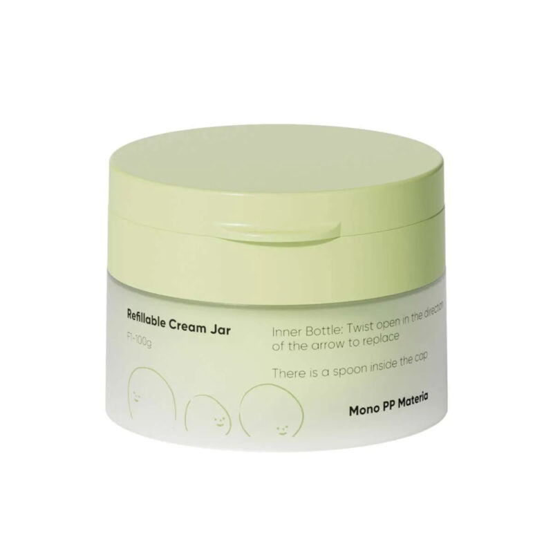 Cream Jar Mono-PP Flip Top Refillable Hollow Base With Spoon DJ-1223
