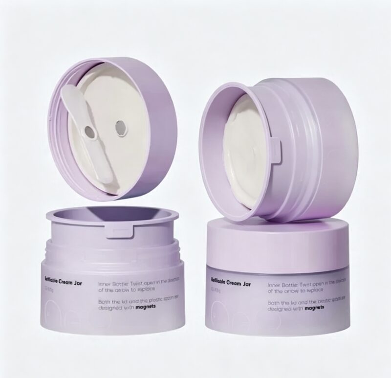 主图 Cream Jar Refillable Magnetic Spoon Hollow Base DJ1222