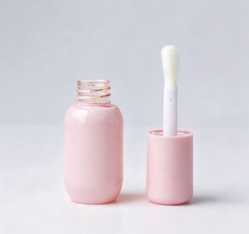 3ml Premium Capsule-Shaped Thick-Wall Empty Lip Gloss Tubes with Oversized Rounded Doe-Foot Applicator for Lip Oil DJ0010