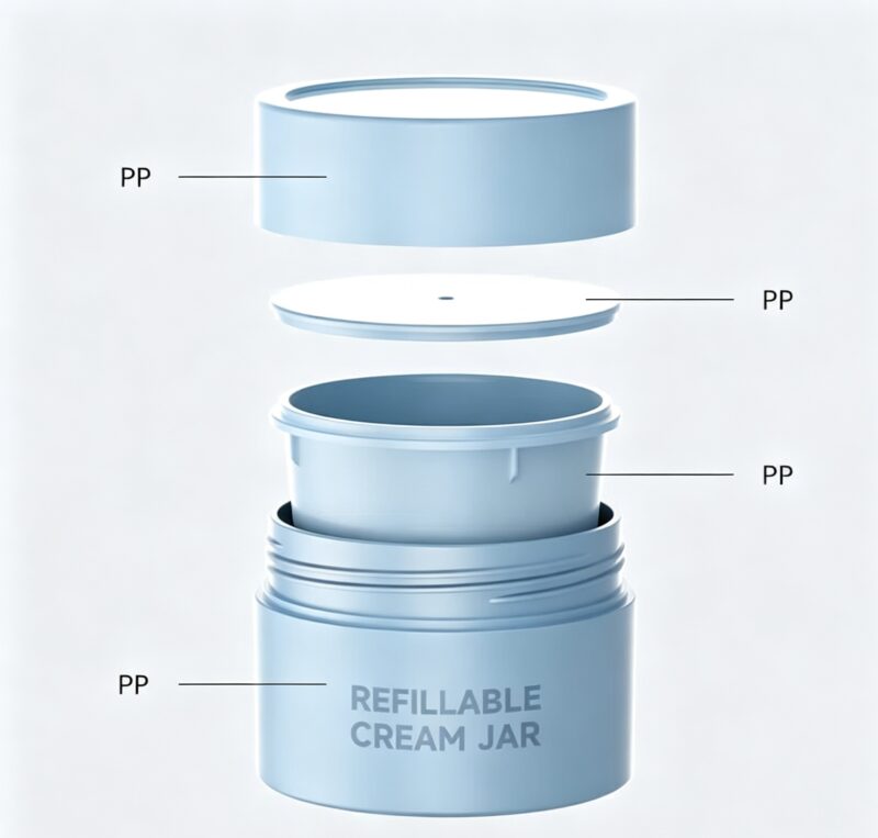 Cream Jar Refillable All Plastic DJ1220