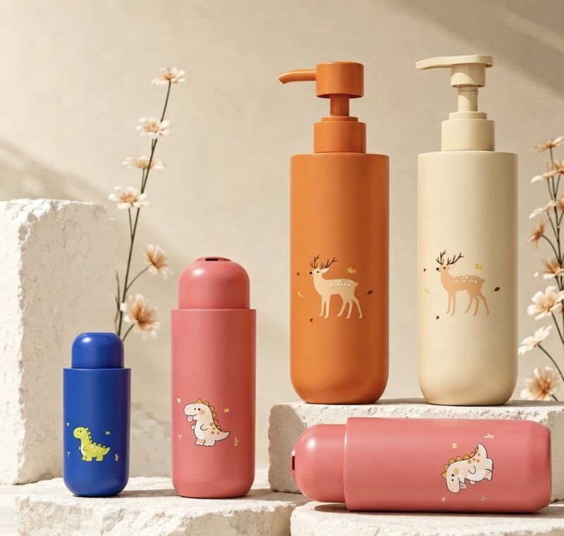 Minimalist Custom Color PET Shampoo Round Bottle DJ-8811