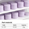 详情1 Light Purple Plastic Cream Jars with Lids, Refillable PP Cosmetic Containers,DJ-1131