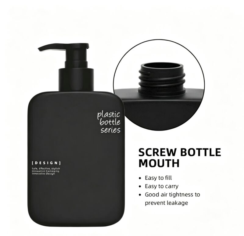 详情图1 Refillable Shampoo and Conditioner HDPE Plastic Empty Containers DJ-8813