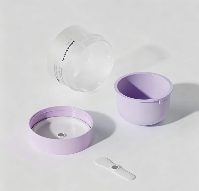详情图1 Cream Jar Refillable Magnetic Spoon Hollow Base DJ1222