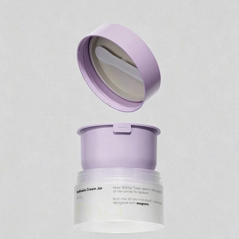 详情图2 Cream Jar Refillable Magnetic Spoon Hollow Base DJ1222